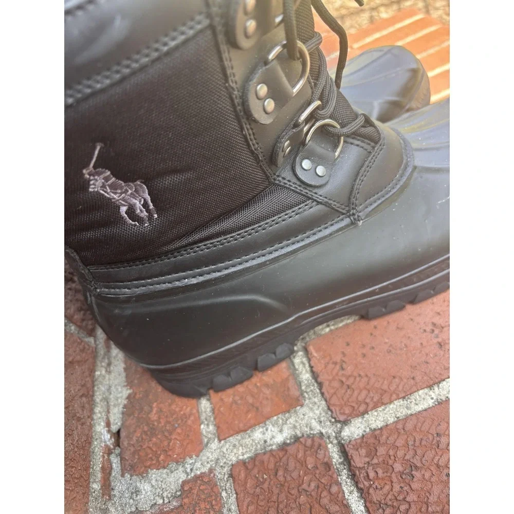 Polo Ralph Lauren Boots Mens Size 13D Black Crestwick Snow Duck Winter Insulated